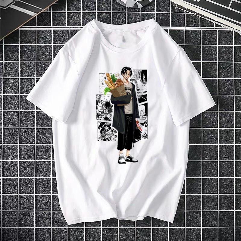 ONE PIECE Pirate King Luffy Fourth Grade Printed T-shirt Thin Top Short Sleeve Anime  Tshirt