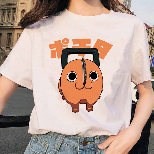 Chainsaw Man Tshirt Women Japanese Anime Pochita T-shirts Gr 1