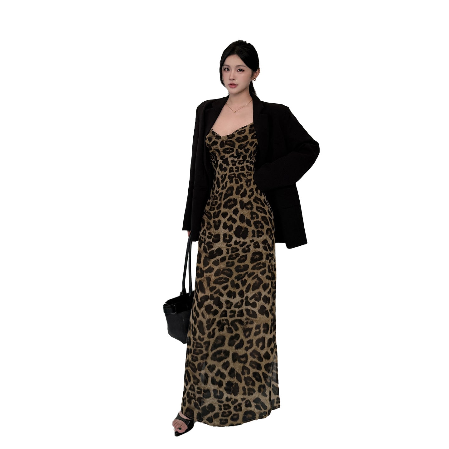 Leopard print camisole dress for women