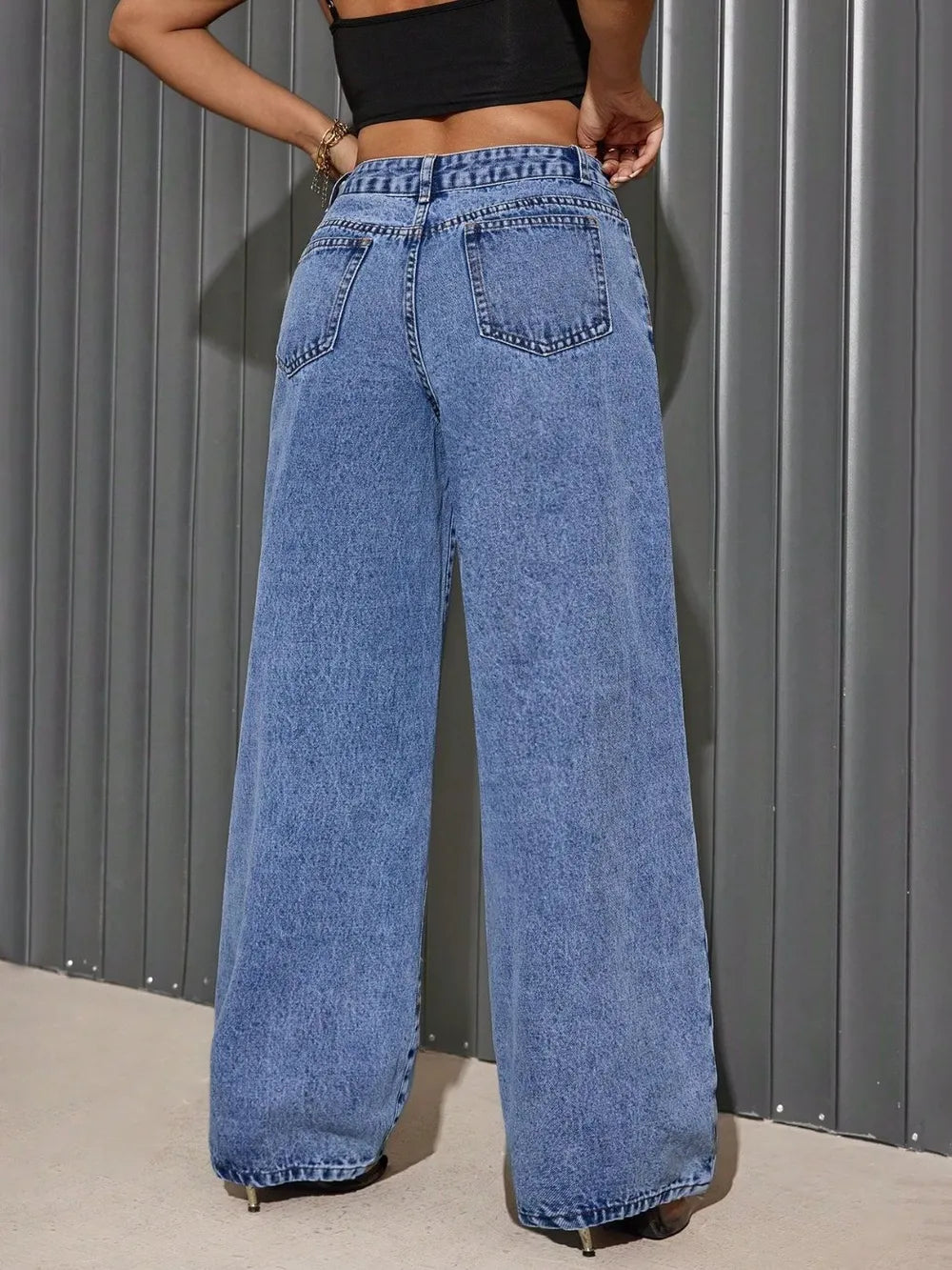 Distressed Wide Leg Jeans