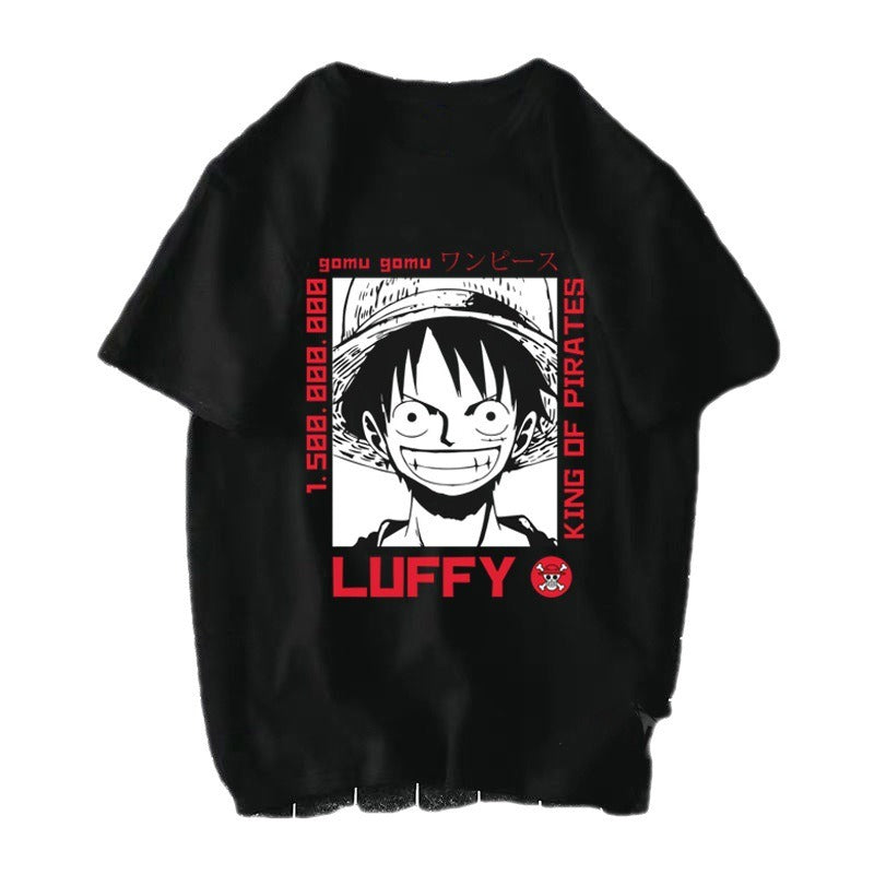 ONE PIECE Pirate King Luffy Fourth Grade Printed T-shirt Thin Top Short Sleeve Anime  Tshirt