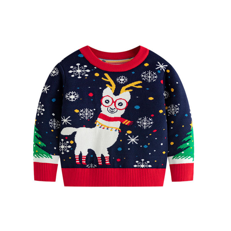 Snowflake cartoon sweater baby base pullover knitted sweater