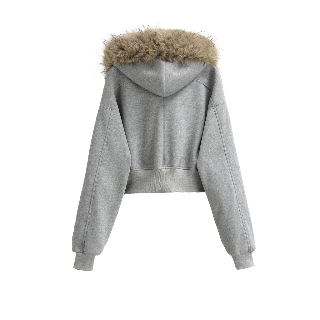 Warm zipper sweatshirt jacket