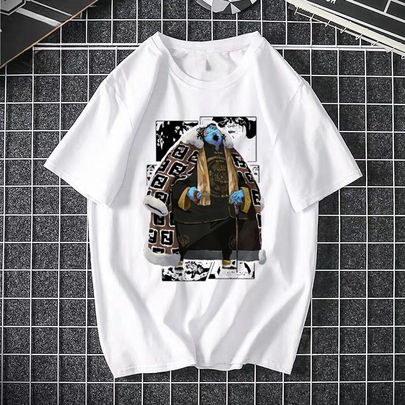 ONE PIECE Pirate King Luffy Fourth Grade Printed T-shirt Thin Top Short Sleeve Anime  Tshirt