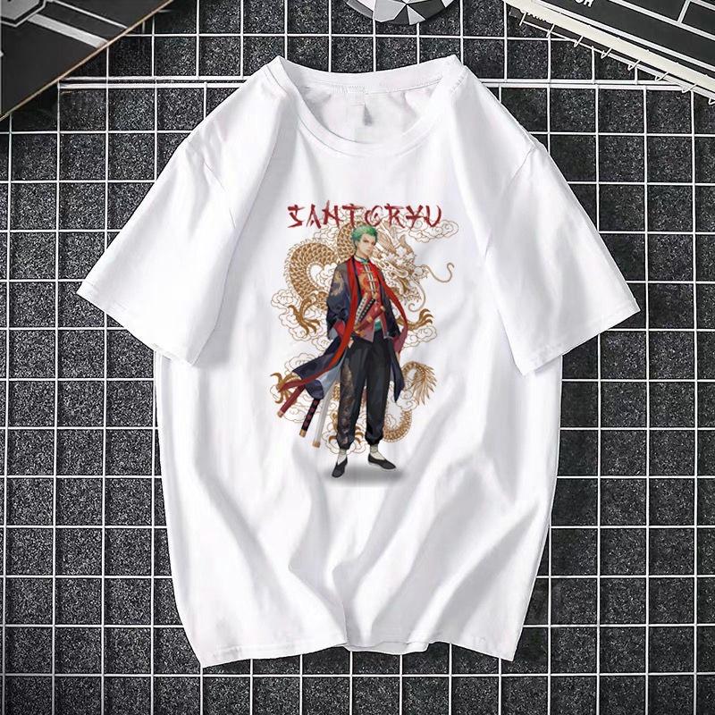ONE PIECE Pirate King Luffy Fourth Grade Printed T-shirt Thin Top Short Sleeve Anime  Tshirt