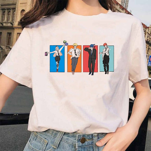 Chainsaw Man Tshirt Women Japanese Anime Pochita T-shirts Gr 1