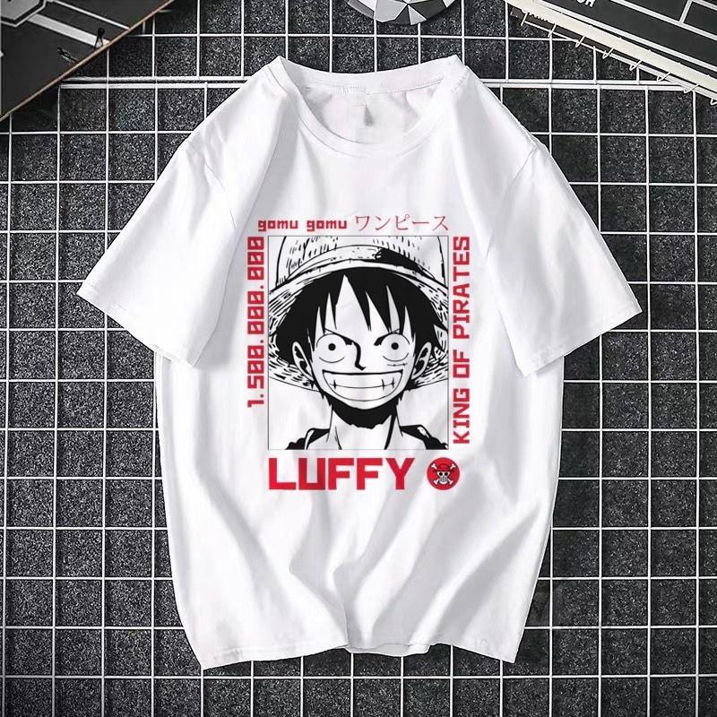ONE PIECE Pirate King Luffy Fourth Grade Printed T-shirt Thin Top Short Sleeve Anime  Tshirt