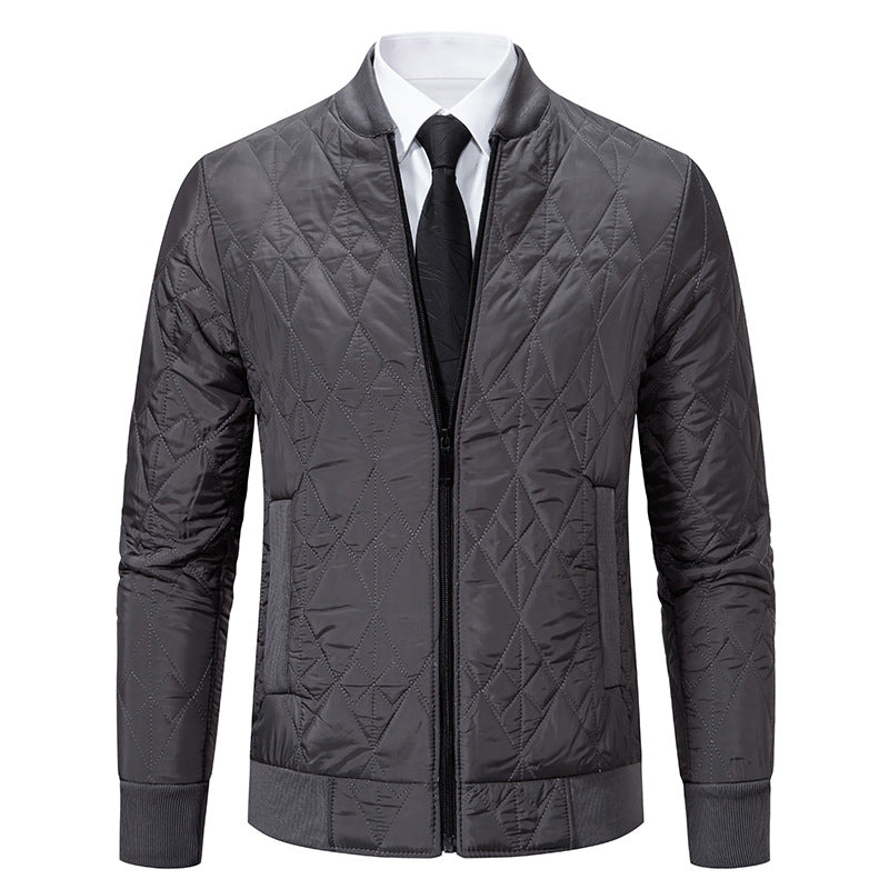 Men's plush thick cardigan solid color classic versatile jacket