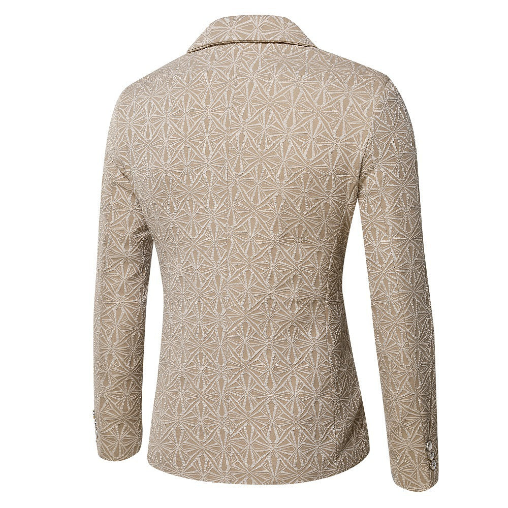 Jacquard youth slim fit suit formal single top jacket