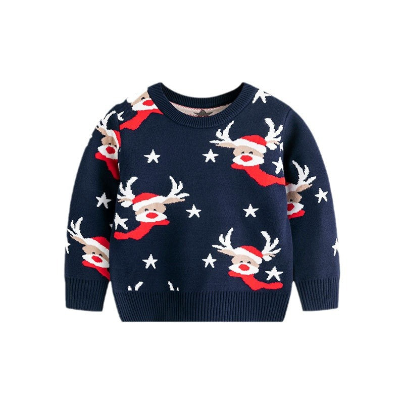 Children's cartoon baby base pullover knitted sweater