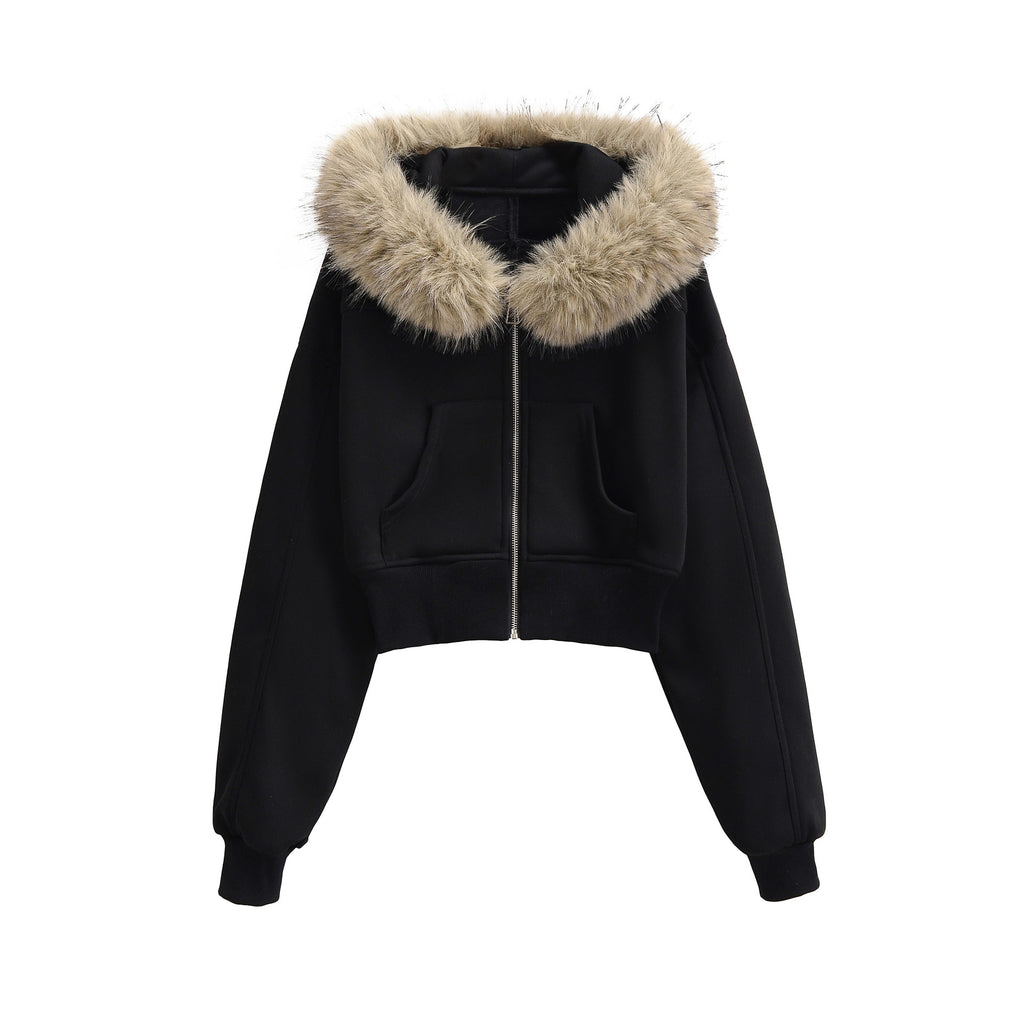 Warm zipper sweatshirt jacket