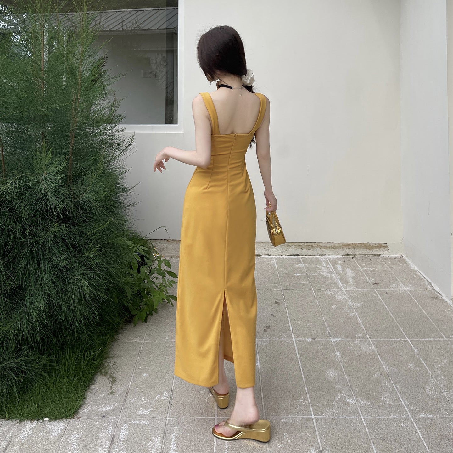 Strap strap simple slim fit waist bag hip dress