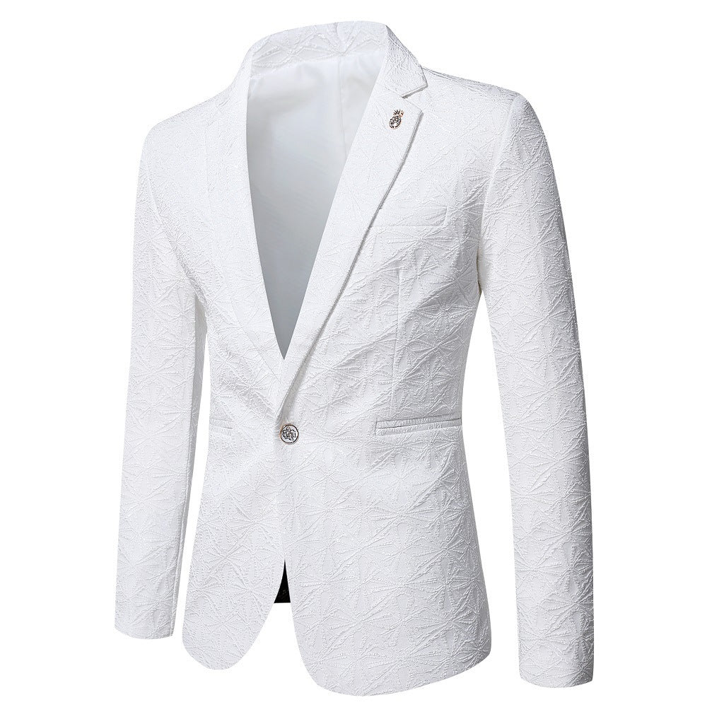 Jacquard youth slim fit suit formal single top jacket
