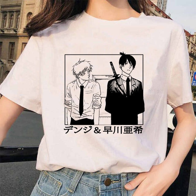 Chainsaw Man Tshirt Women Japanese Anime Pochita T-shirts Gr 1