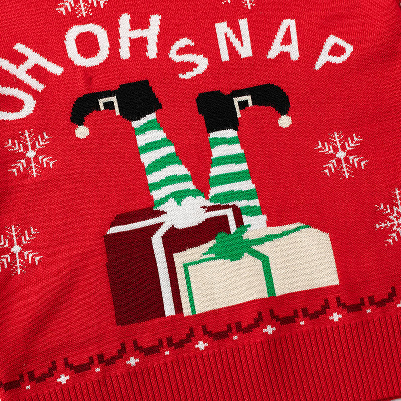 Christmas snowflake gift box baby cartoon base pullover sweater