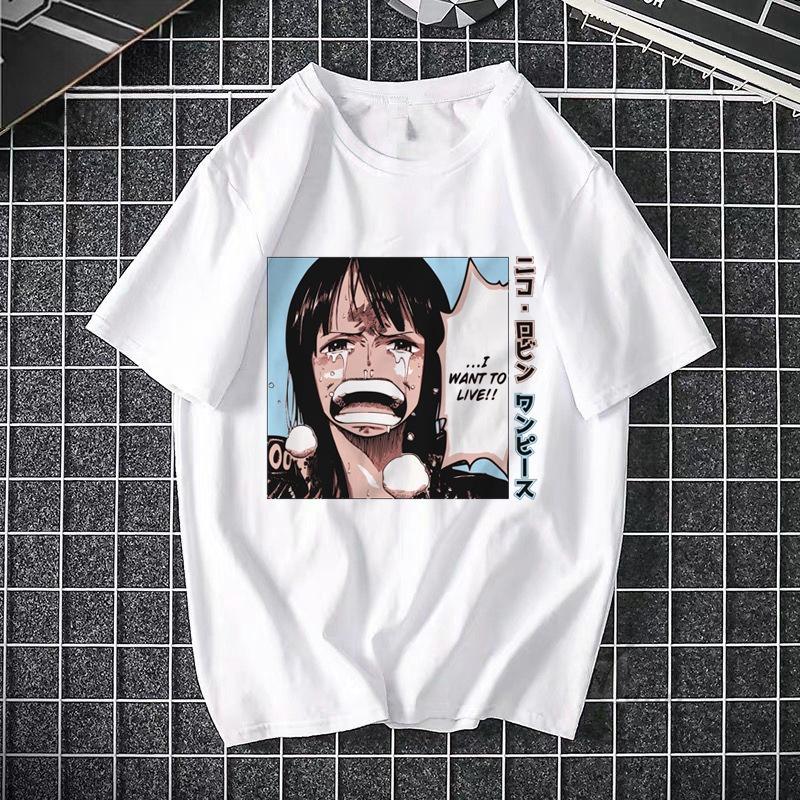 ONE PIECE Pirate King Luffy Fourth Grade Printed T-shirt Thin Top Short Sleeve Anime  Tshirt