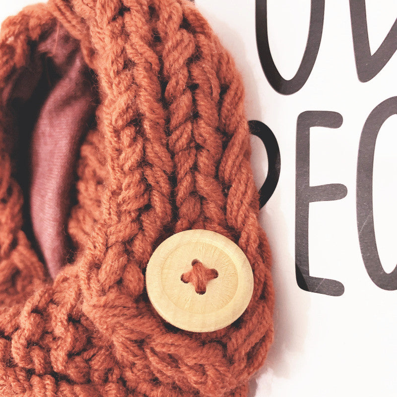 Tuyu Korean-style Children's Knitted Hat Autumn/Winter Wool Ball Lined Ear-flap Hat Warm Handmade Hat Wholesale