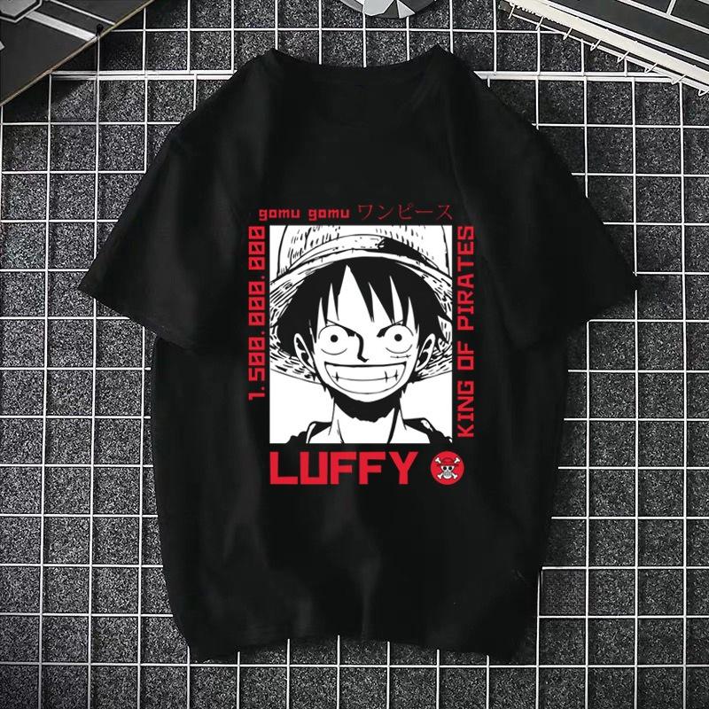 ONE PIECE Pirate King Luffy Fourth Grade Printed T-shirt Thin Top Short Sleeve Anime  Tshirt