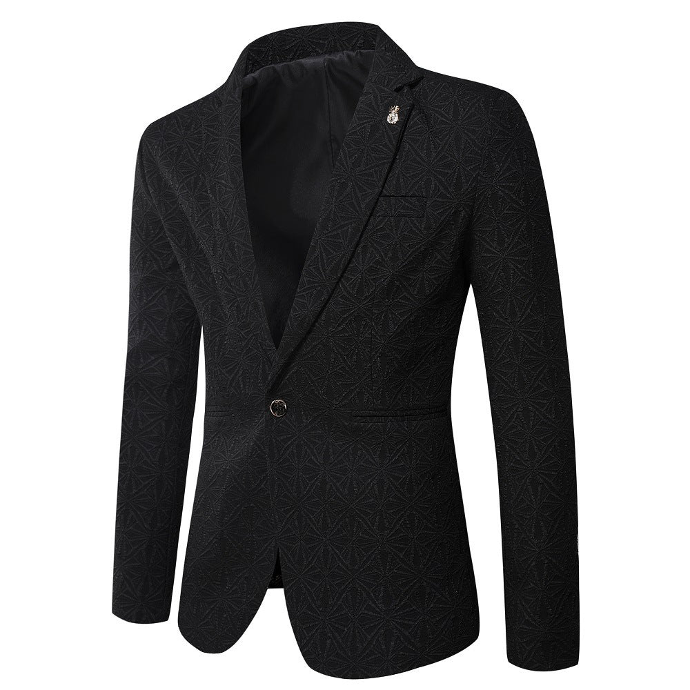 Jacquard youth slim fit suit formal single top jacket