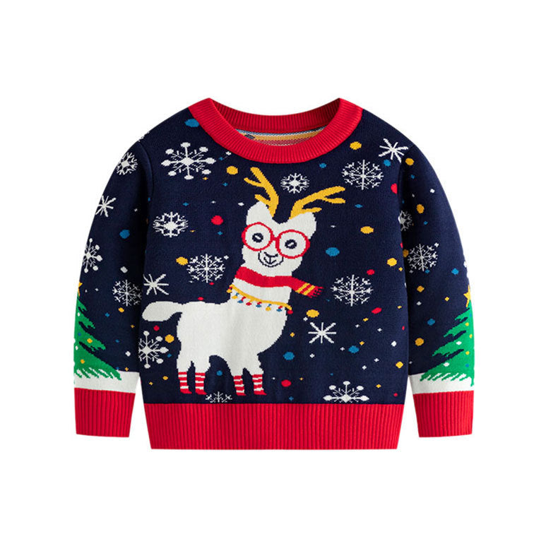 Snowflake cartoon sweater baby base pullover knitted sweater