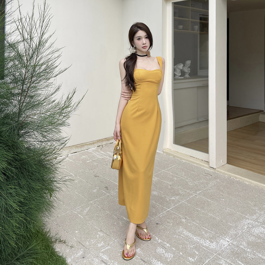 Strap strap simple slim fit waist bag hip dress