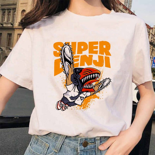 Chainsaw Man Tshirt Women Japanese Anime Pochita T-shirts Gr 1