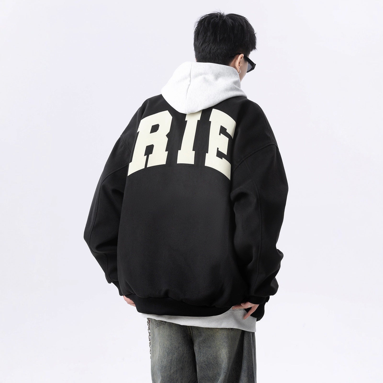 Street Style Letter Print Baseball Jacket for Men and Women Autumn/Winter Trendy Youth Casual Sports Jacket Top