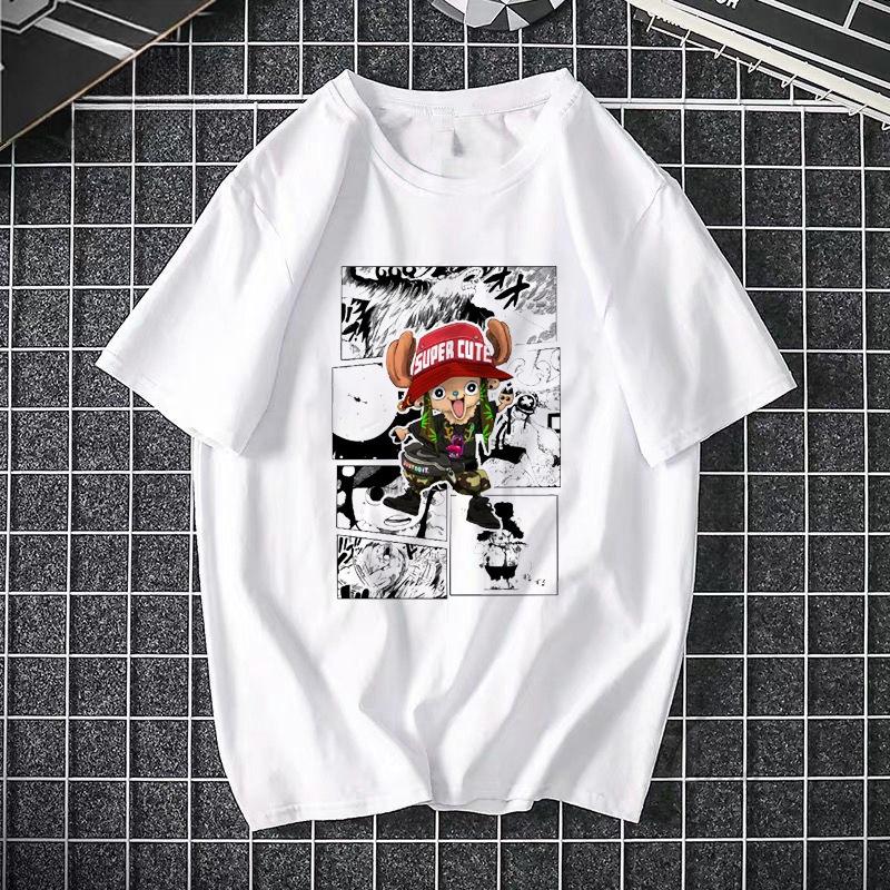ONE PIECE Pirate King Luffy Fourth Grade Printed T-shirt Thin Top Short Sleeve Anime  Tshirt