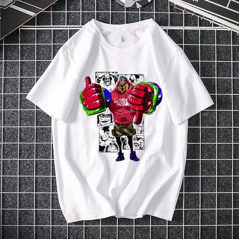 ONE PIECE Pirate King Luffy Fourth Grade Printed T-shirt Thin Top Short Sleeve Anime  Tshirt