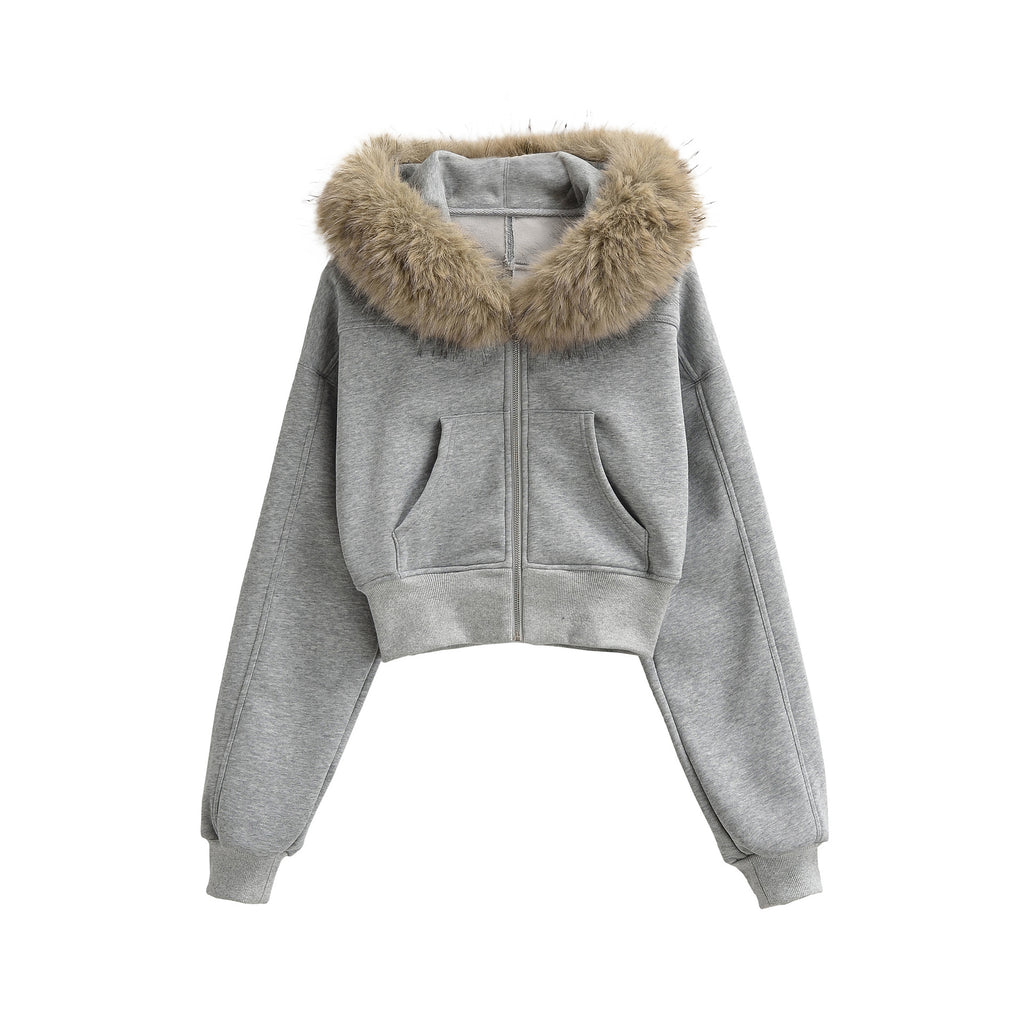 Warm zipper sweatshirt jacket