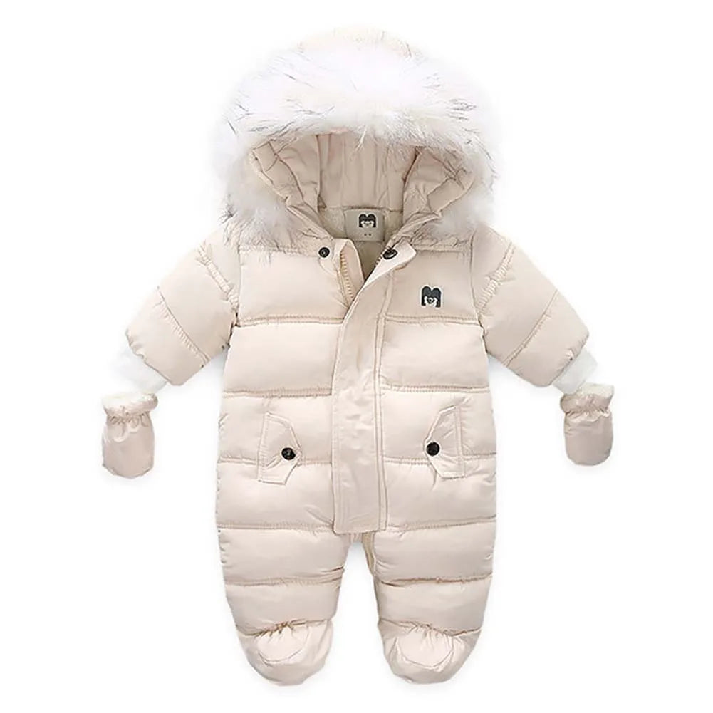 Winter Children Clothing Set Baby Boy Girl Clothes Warm Down Jacket Coat Jumpsuit Snowsuit Kids Parka Real Fur Overalls Overcoat