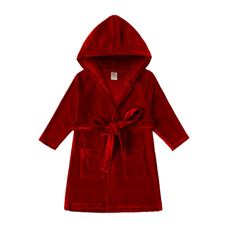 Children's bathrobes gold velvet men's and women's home clothes