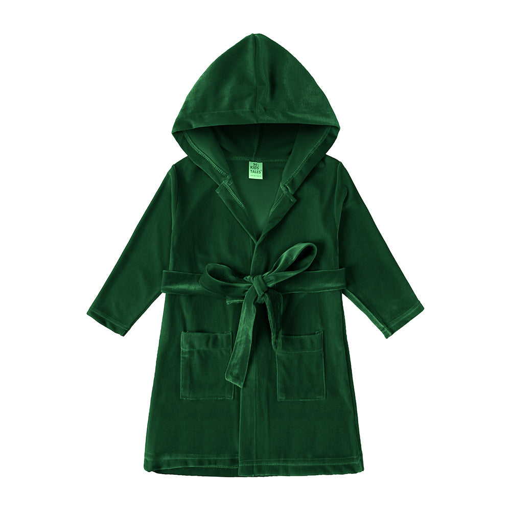 Children's bathrobes gold velvet men's and women's home clothes